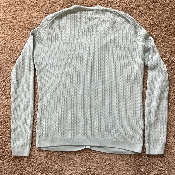 Brooks Bothers silk & cashmere sweater & cardigan set, light aqua - Picture 6 of 9